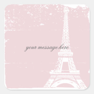 Stickers Mariage Tour Eiffel Rose