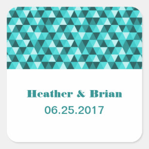 Stickers Mariage Triangles géométriques turquoises