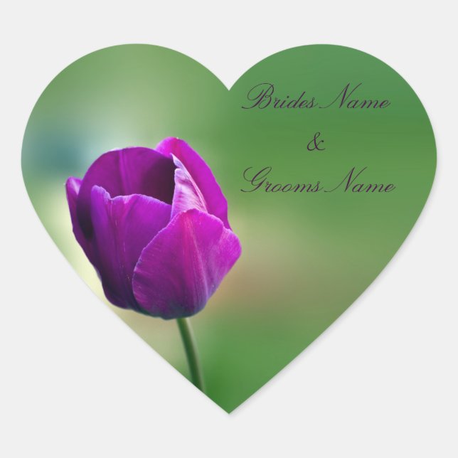 Stickers Mariage Tulipe Violet (Devant)