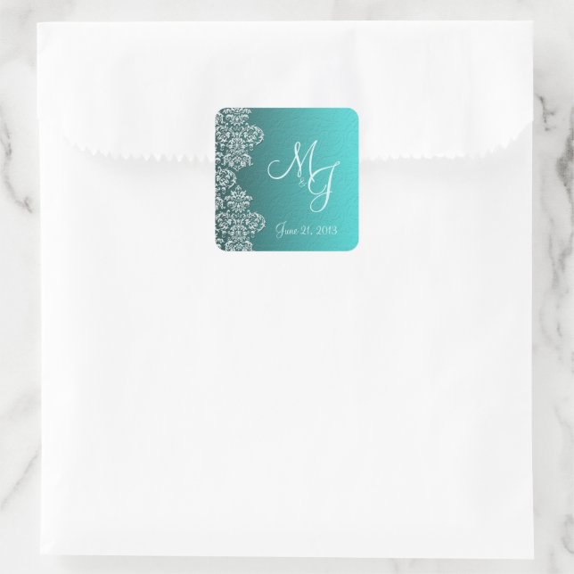 Stickers Mariage Turquoise Damask (Sac)