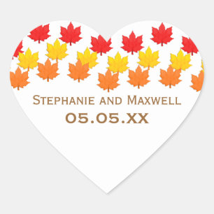 Stickers Mariages de automne Feuille en cascade