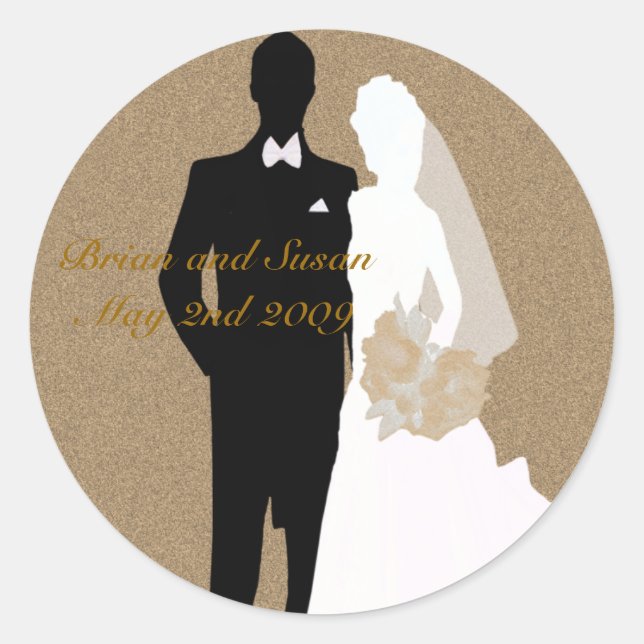 Stickers Mariée or élégant et Mariage de chambre (Devant)