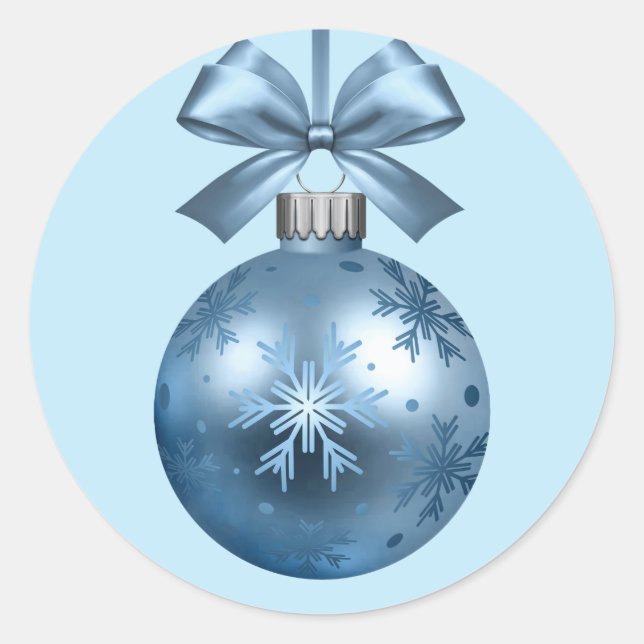 Stickers - Marine Blue Snowflake Ornament (Vorderseite)