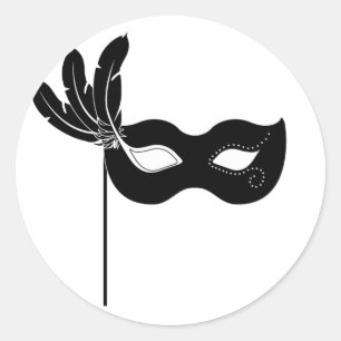 Stickers Masque Arlequin Noir