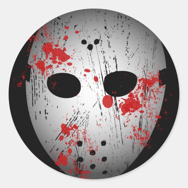 Stickers Masque de hockey sanglant (Devant)