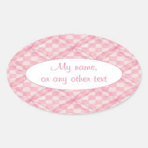 Stickers Mat ovale PINK CHECK QUILT