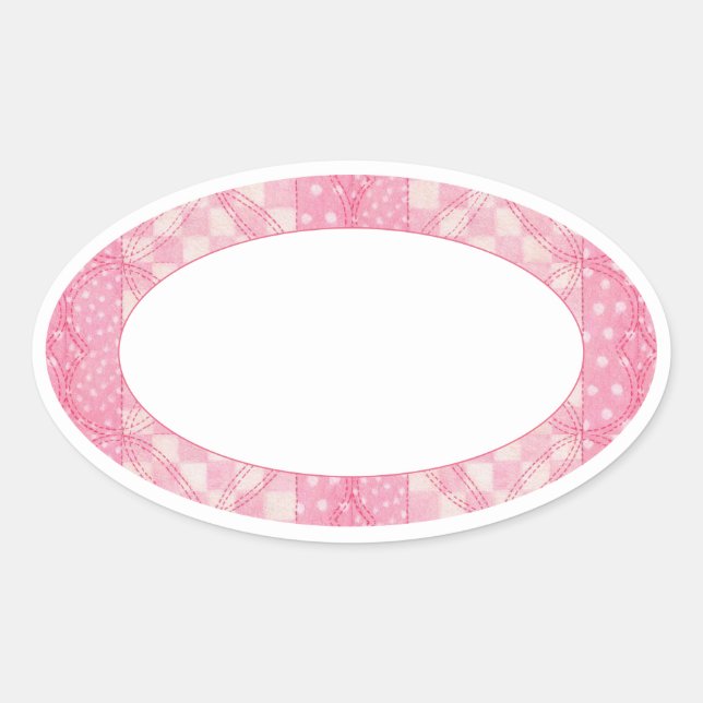 Stickers Mat ovale PINK HEART QUILT (Devant)