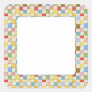 Stickers Matte Carré 1,5 pouces CRAZY QUILT
