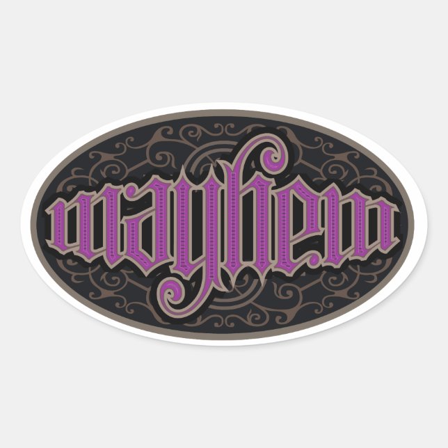 Stickers Mayhem Ambigram (Devant)