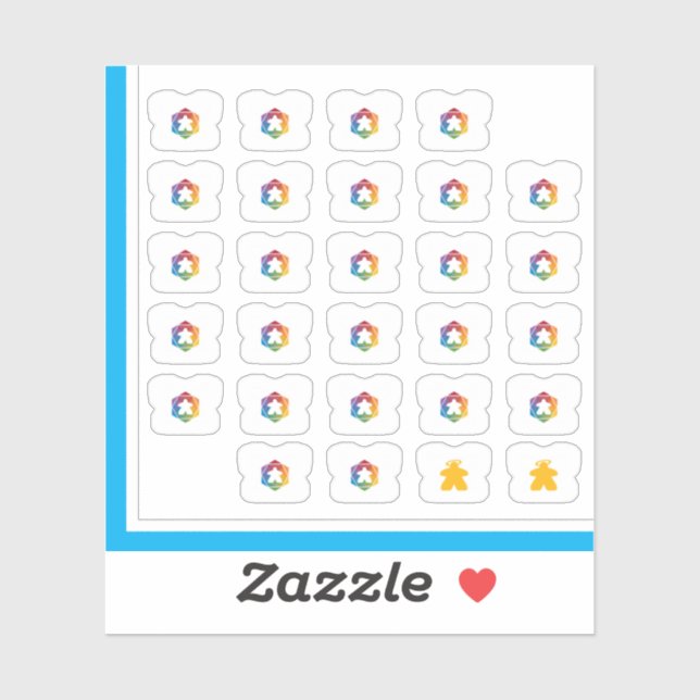 Stickers Meeple Tee - Fête Heure Meeple (Feuille)