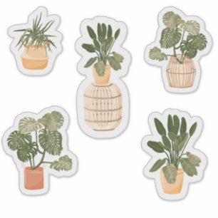 Stickers Ménage Poted - Plante intérieur mignon