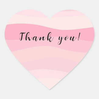 Stickers Merci à rayures roses