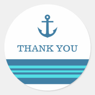 Stickers Merci Ancre bleu turquoise