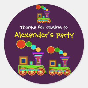 Stickers Merci Anniversaire de enfant : Train