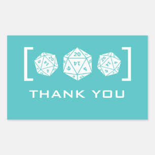 Stickers Merci Aqua D20 Dice Gamer