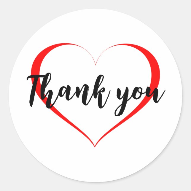 stickers Merci avec coeur rouge (Devant)
