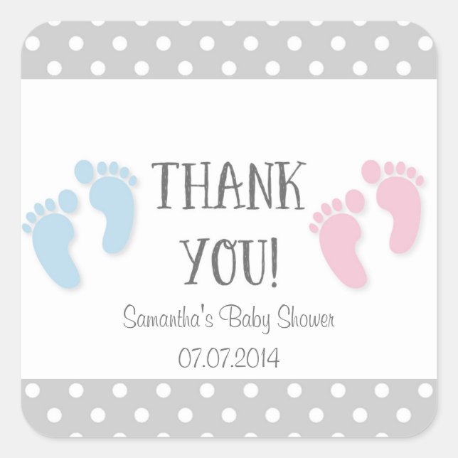 Stickers Merci baby shower (Devant)