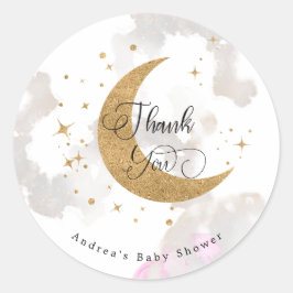 Stickers Merci baby shower Lune