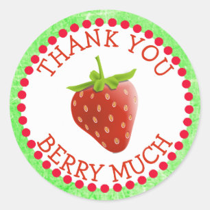 Stickers Merci Berry Beaucoup de fraises