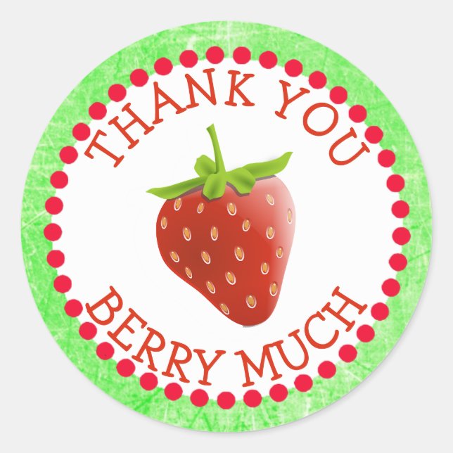 Stickers Merci Berry Beaucoup de fraises (Devant)