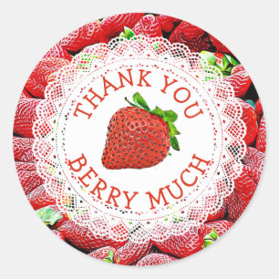 Stickers Merci Berry Beaucoup de fraises