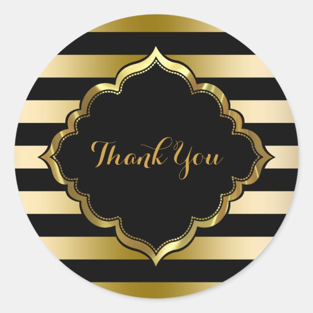 Stickers Merci Black & Gold Stripes (Devant)