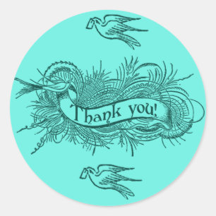 Stickers Merci bleu Aqua doux