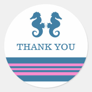 Stickers Merci bleu rose marine