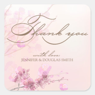 Stickers Merci cerise en fleurs/Sakura Mariage