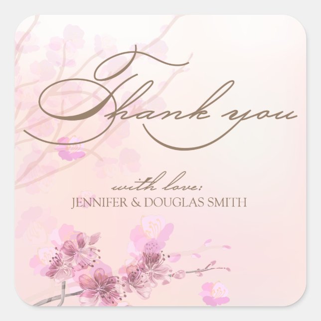Stickers Merci cerise en fleurs/Sakura Mariage (Devant)