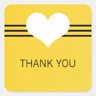 Stickers Merci Coeur moderne, Jaune
