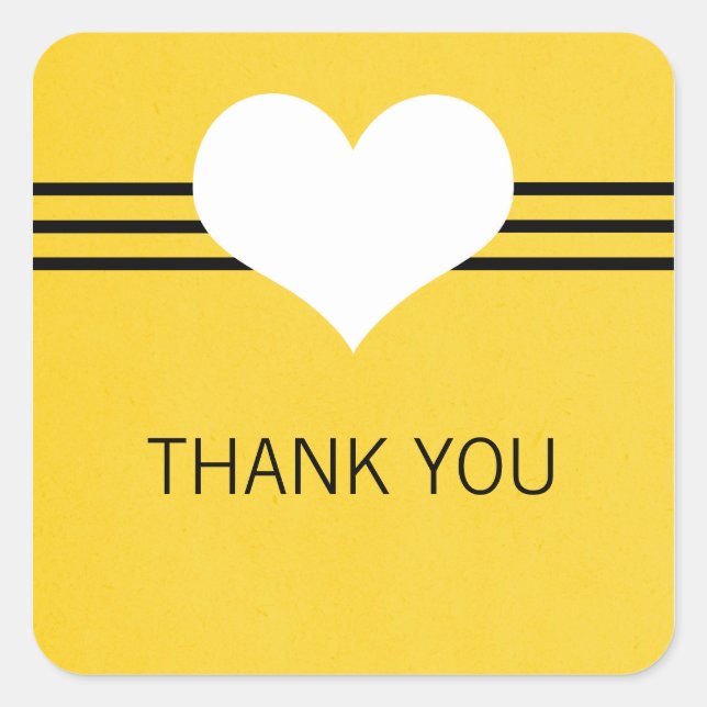 Stickers Merci Coeur moderne, Jaune (Devant)