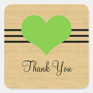 Stickers Merci coeur moisi-bois, vert