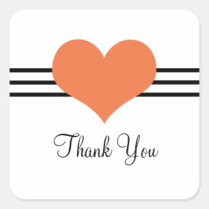 Stickers Merci coeur, Orange