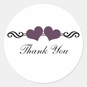 Stickers Merci Coeurs Élégants, Violet