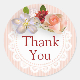 Stickers Merci Coral rose Floral