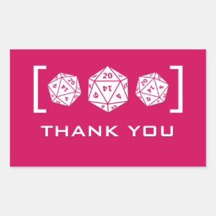 Stickers Merci D20 Dice Rose