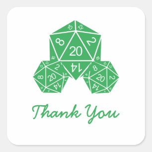 Stickers Merci D20 Dice Vert