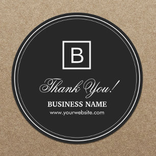 Stickers Merci d'affaires Monogramme noir classiqu