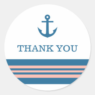 Stickers Merci d'Ancre marine corail bleu