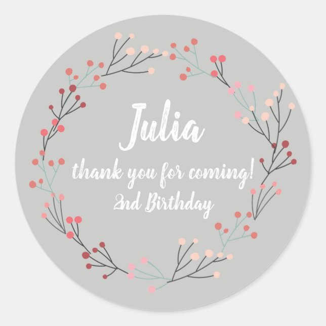 Stickers Merci d'anniversaire Vintage de couronne  (Devant)