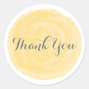 Stickers Merci d'aquarelle jaune