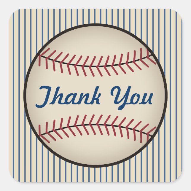 Stickers Merci de baseball bleu (Devant)