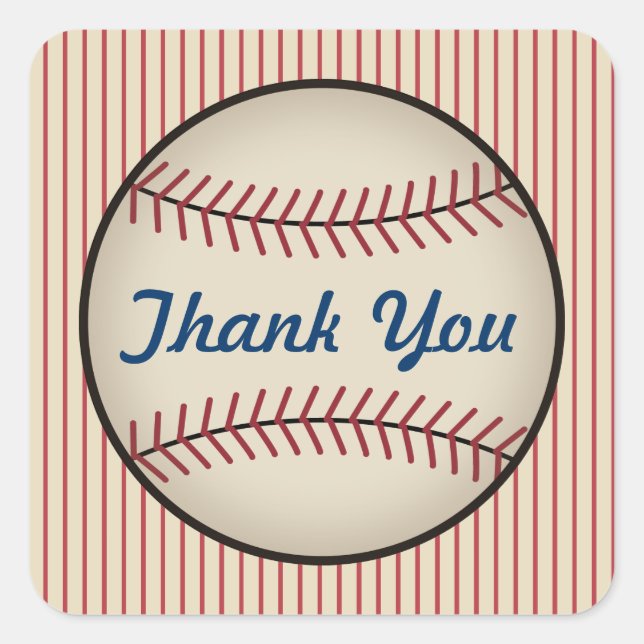 Stickers Merci de baseball vintages (Devant)