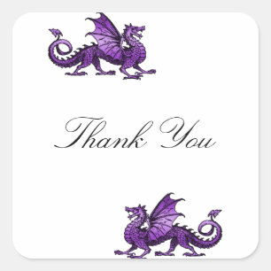 Stickers Merci de dragon violet