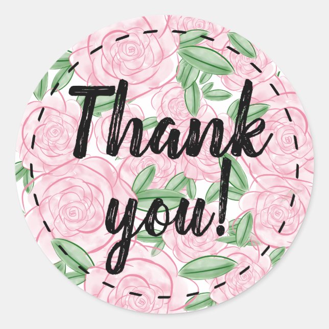 Stickers Merci de fleurs - Carte de remerciements (Devant)
