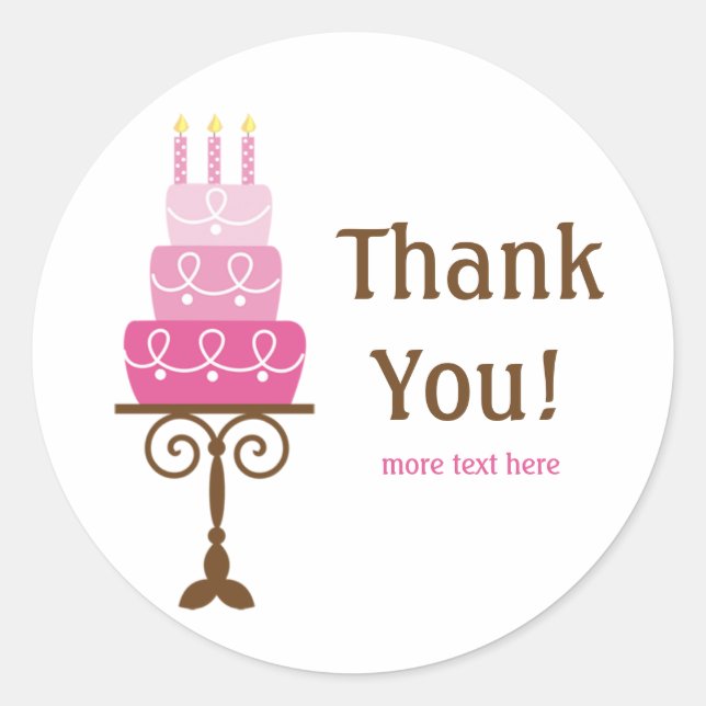 Stickers Merci de gâteau d'anniversaire (Devant)