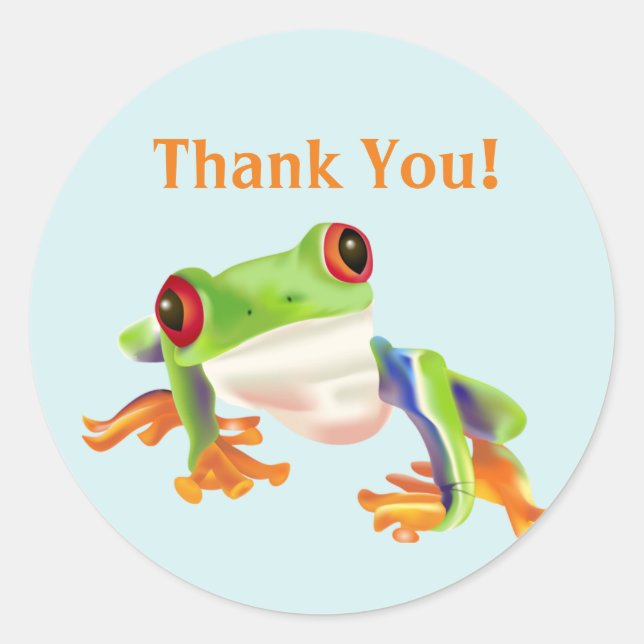 Stickers Merci de grenouille mignonne rouge yeux (Devant)