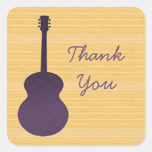 Stickers Merci de guitare de pays violet