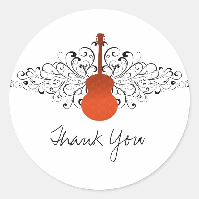Stickers Merci de guitare Orange Swirls (Devant)